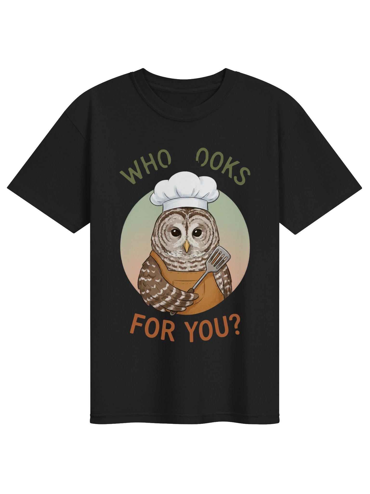 Who Cooks for You Owl Bird Pun Chef Cute Cooking Graphic T-Shirt product image (2)