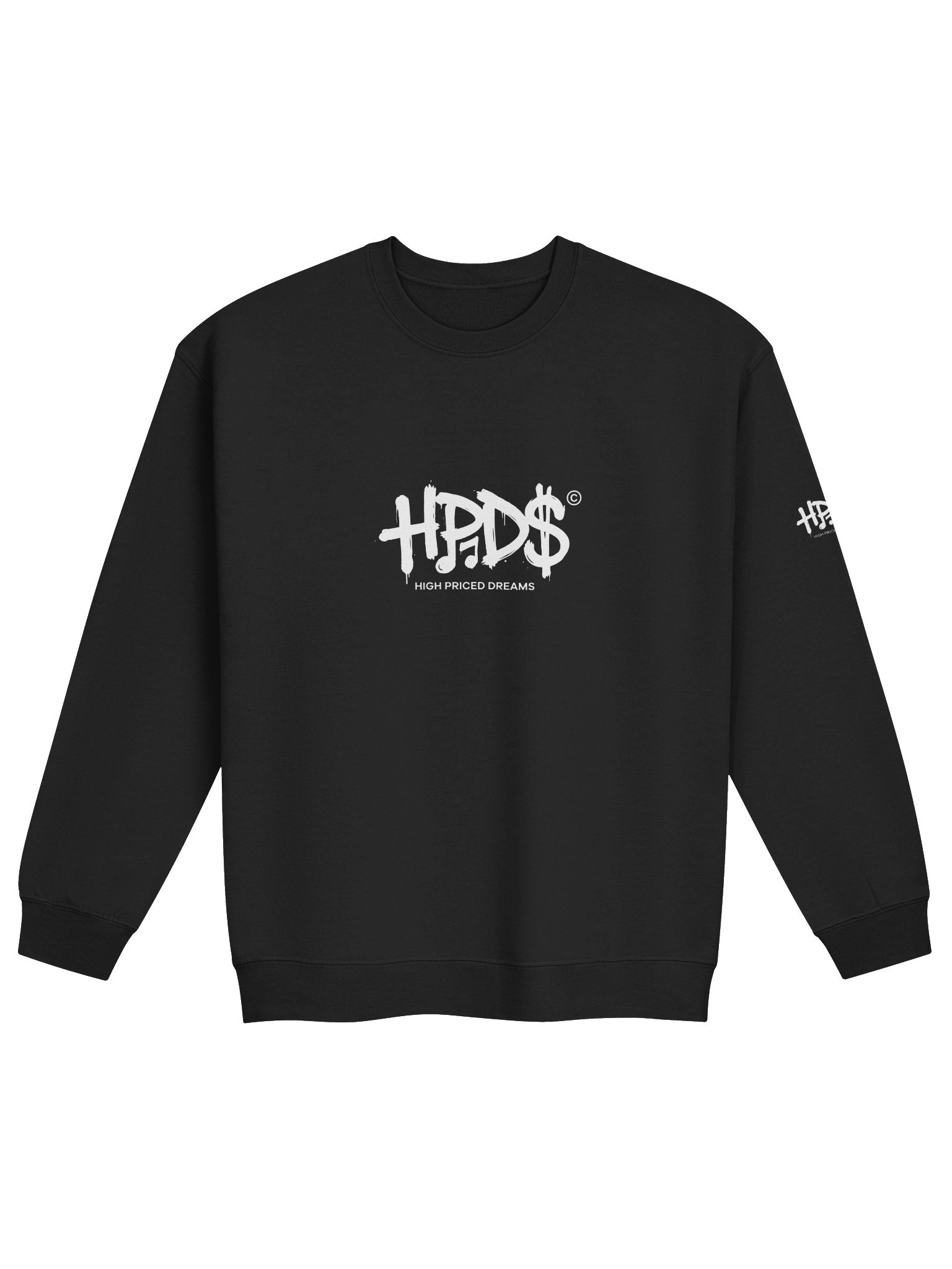 HPD$ Logo Sweatshirt in black with white logo