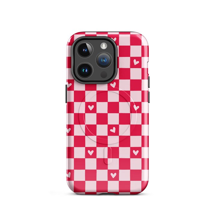 Checked Heart DreamsTough Magnetic MagSafe® iPhone® 14, iPhone 15, iPhone 16, iPhone 17, Pro, Pro Max, Plus Cases. product image (2)
