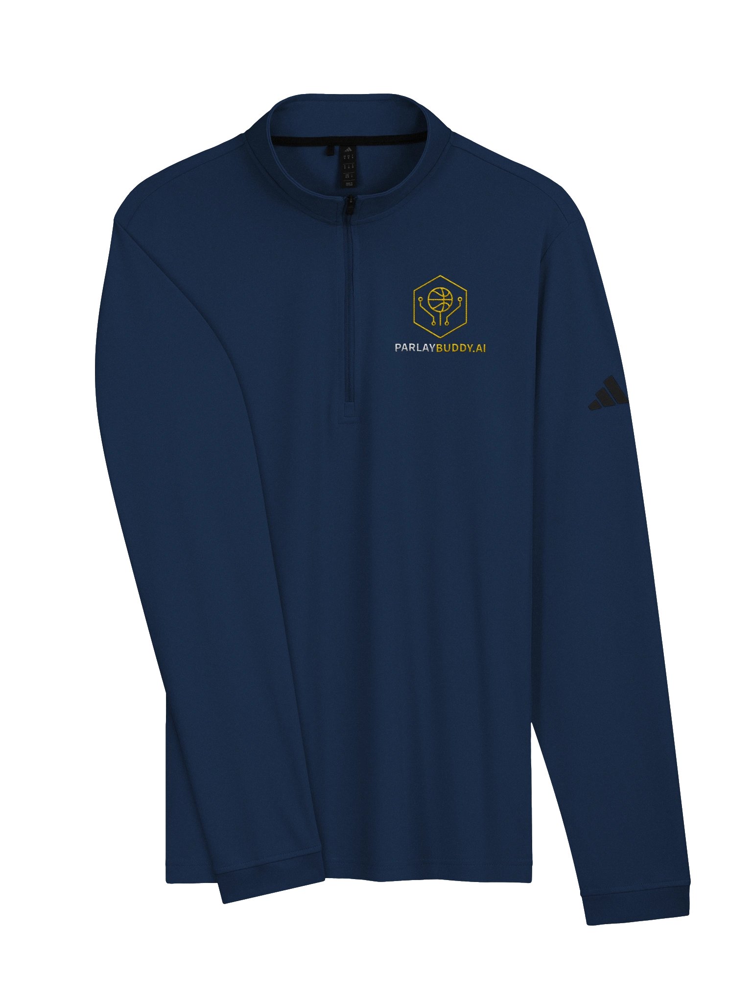 Addidas ParlayBuddy.ai Quarter-Zip Black/Navy/Grey product image (3)