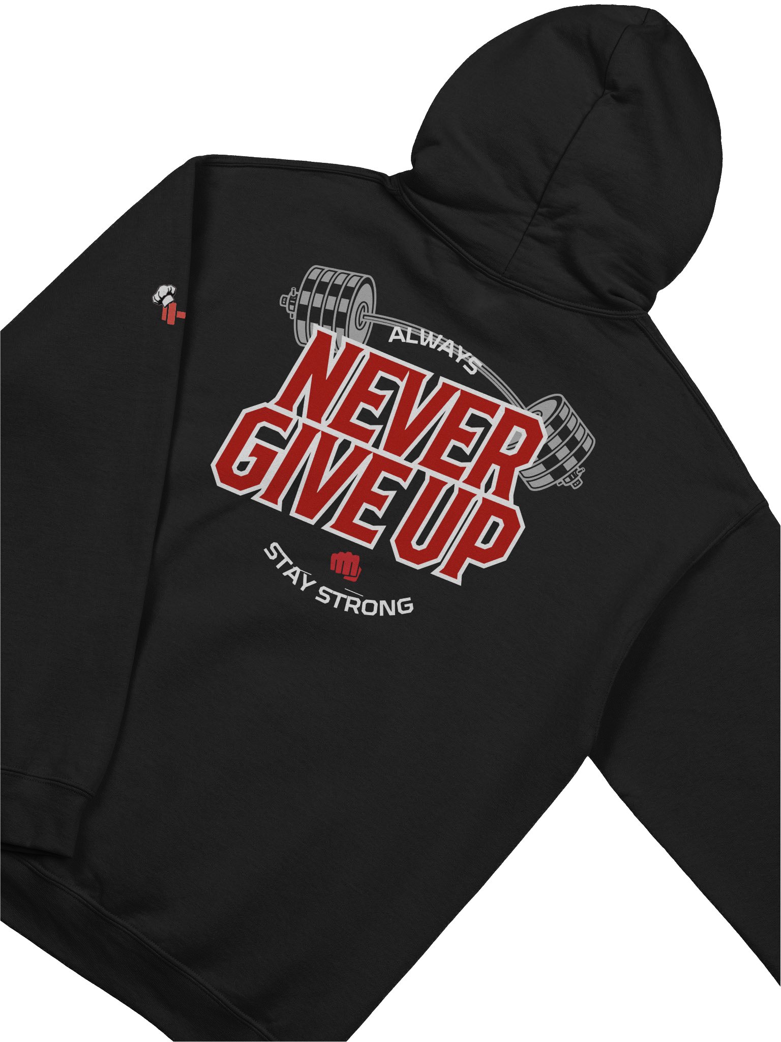 The New - Team Weight Room Chef Hoodie – “Never Give Up. Always Stay Strong.” product image (4)