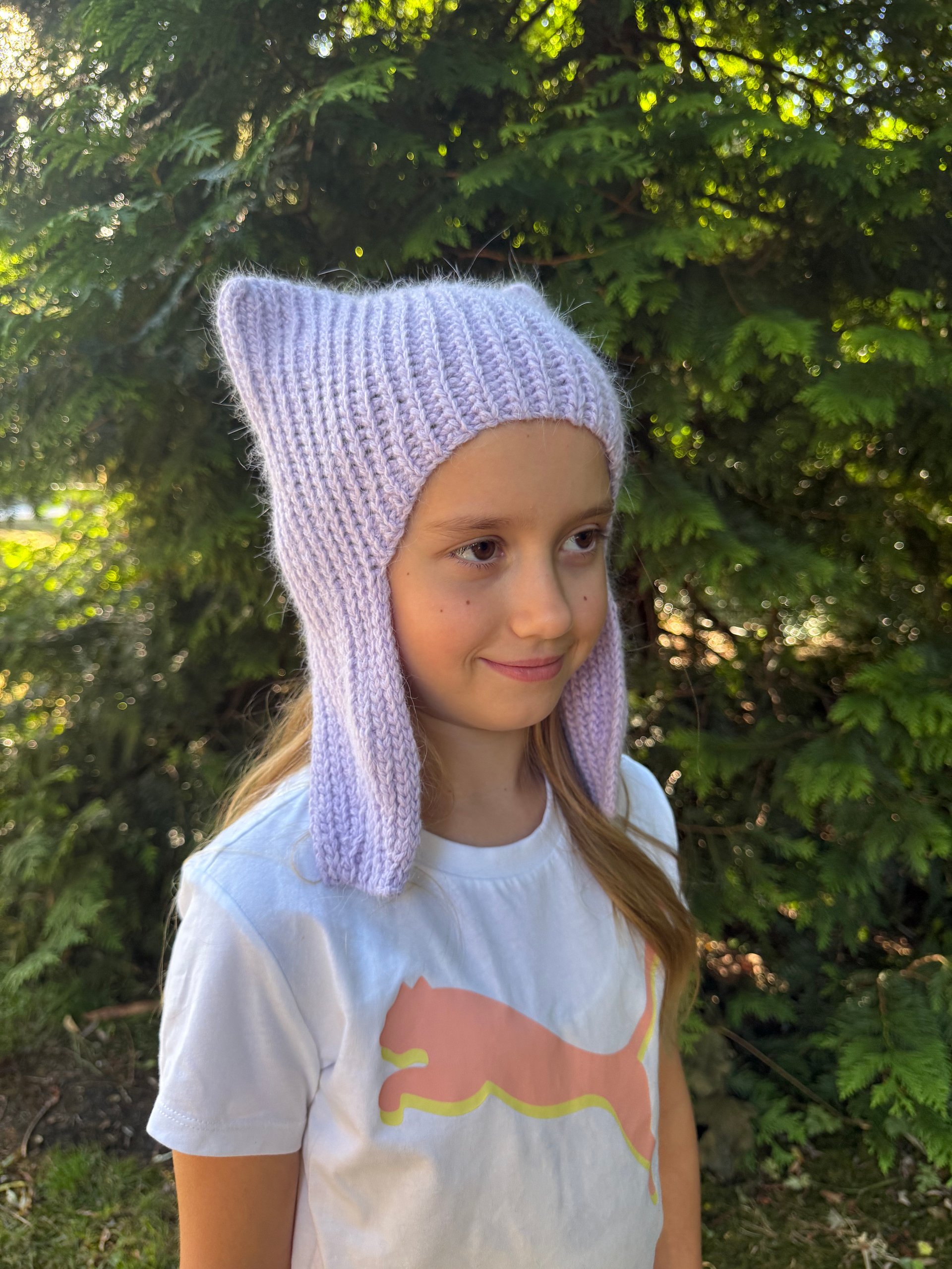 Crochet Kitty Hat with Ear Flaps Pattern product image (8)