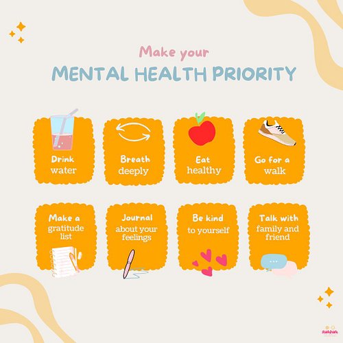 Taking care of your mind is just as important as taking care of your body. 
Start small.....
Drink enough water, choose nouri...