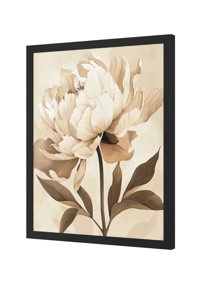 Peony I – Gilded Cream & Sepia Peony – Framed Fine Art Poster product image (5)