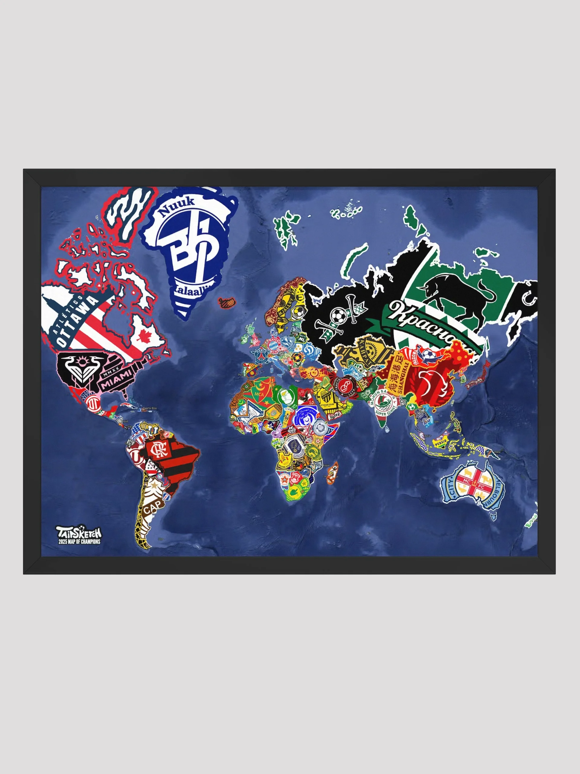 The World Map of Champions × 2025 (Framed) product image (2)