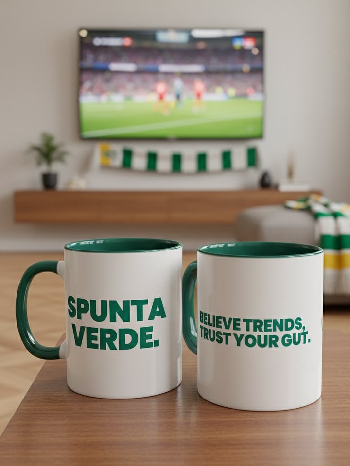 GREEN TICK Ceramic Mug with Dark Green Inside product image (2)