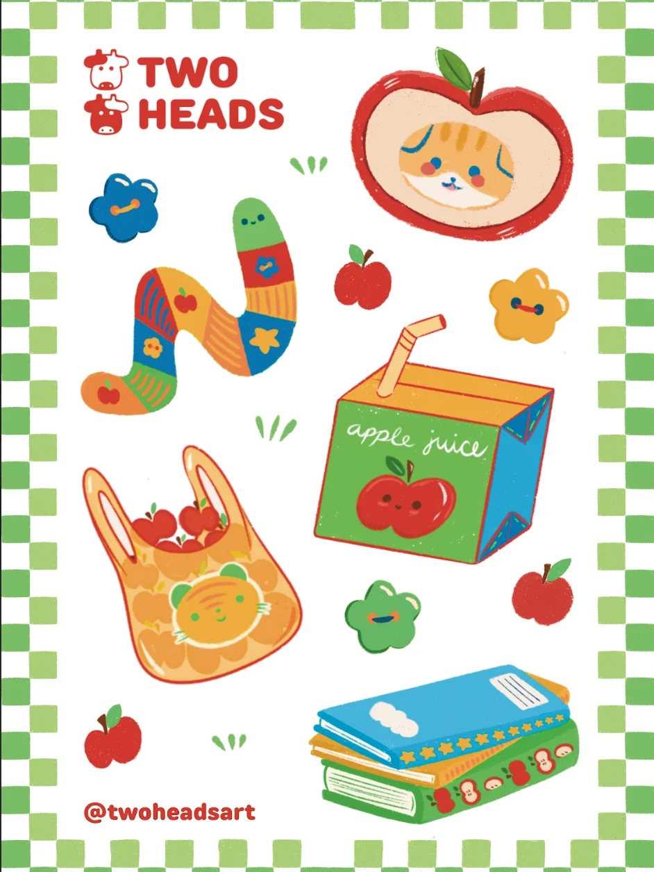 Happy Apples Sticker Sheet product image (1)