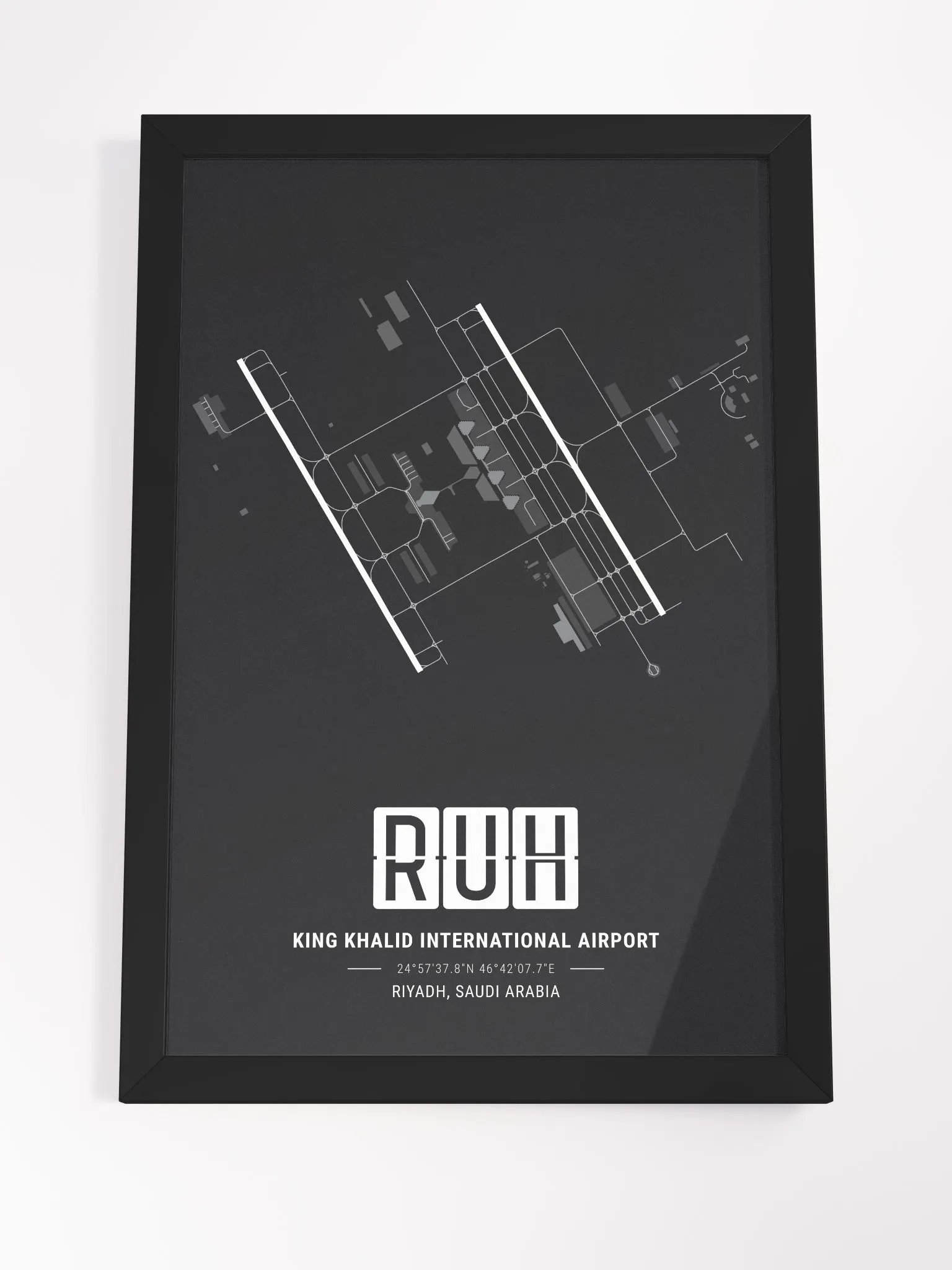 Framed Airport RUH Premium Map On Matt Paper product image (4)