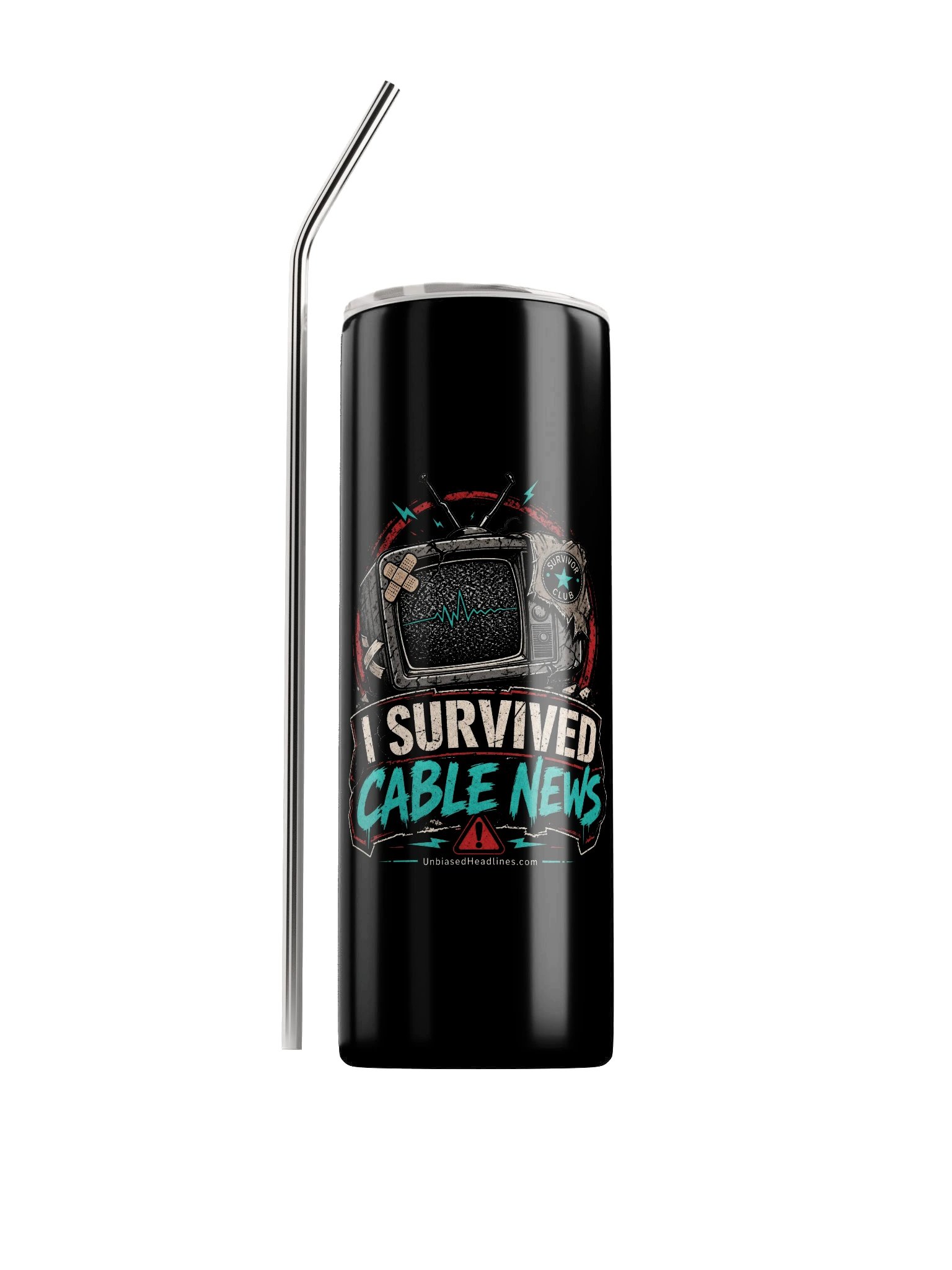 I Survived Cable News Stainless Steel Tumbler product image (1)
