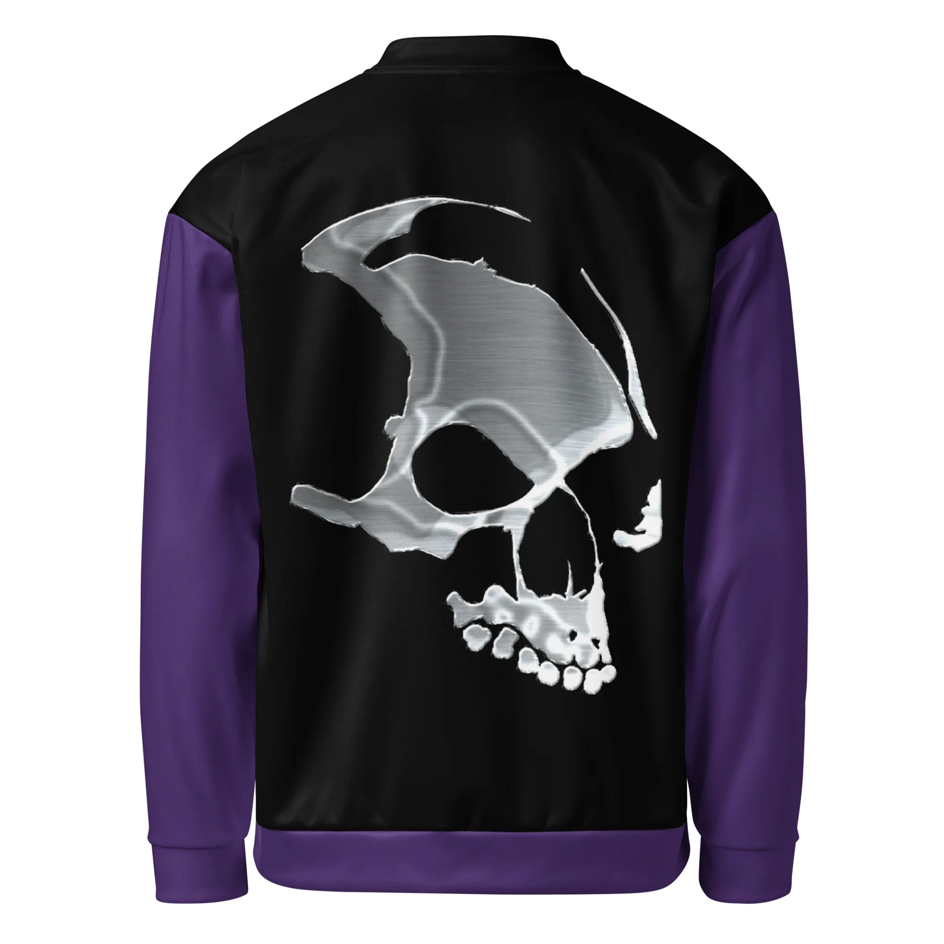 Armada Skull Purple Sleeves Bomber Jacket product image (2)
