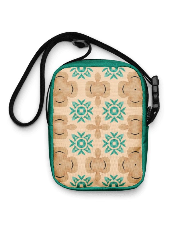 Teal and Tan Boho Crossbody Bag – Two-Pattern Style product image (2)