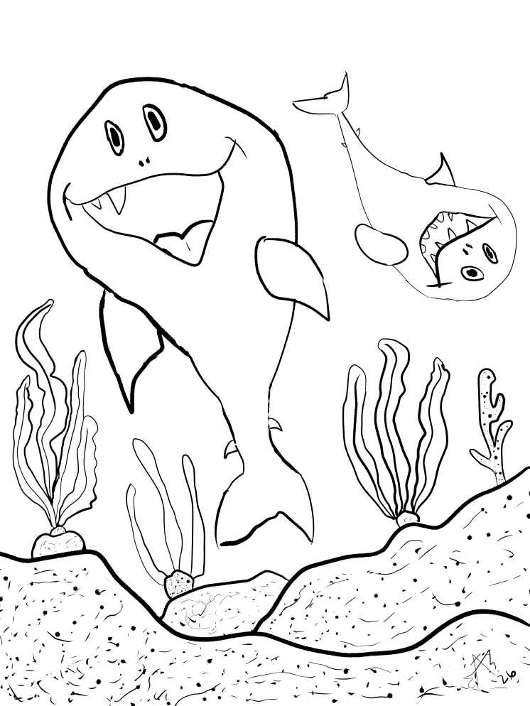 TSStechangel's World - Sharks Coloring Page product image (1)