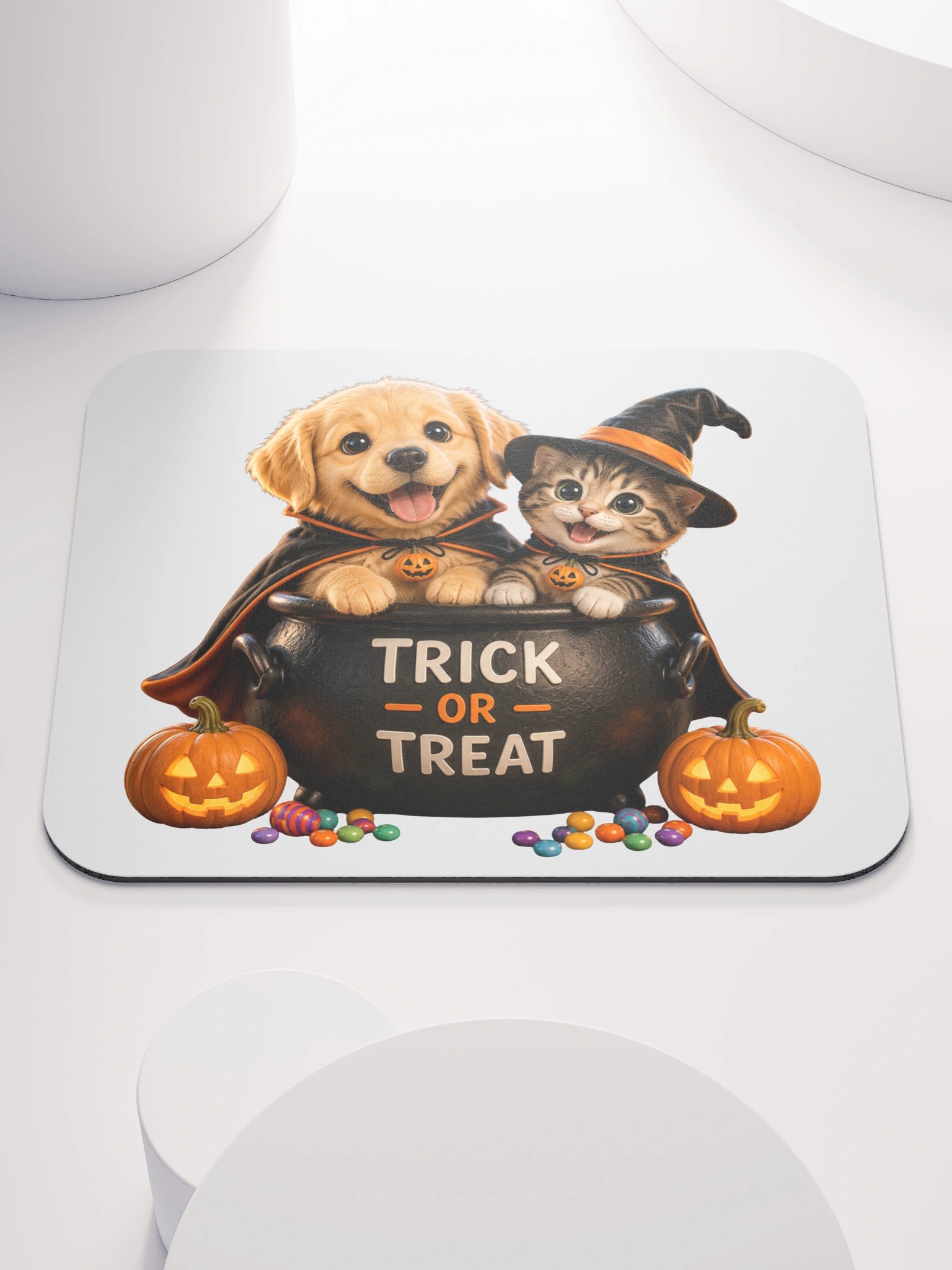 Trick or Treat Dog and Cat Mousepad product image (1)
