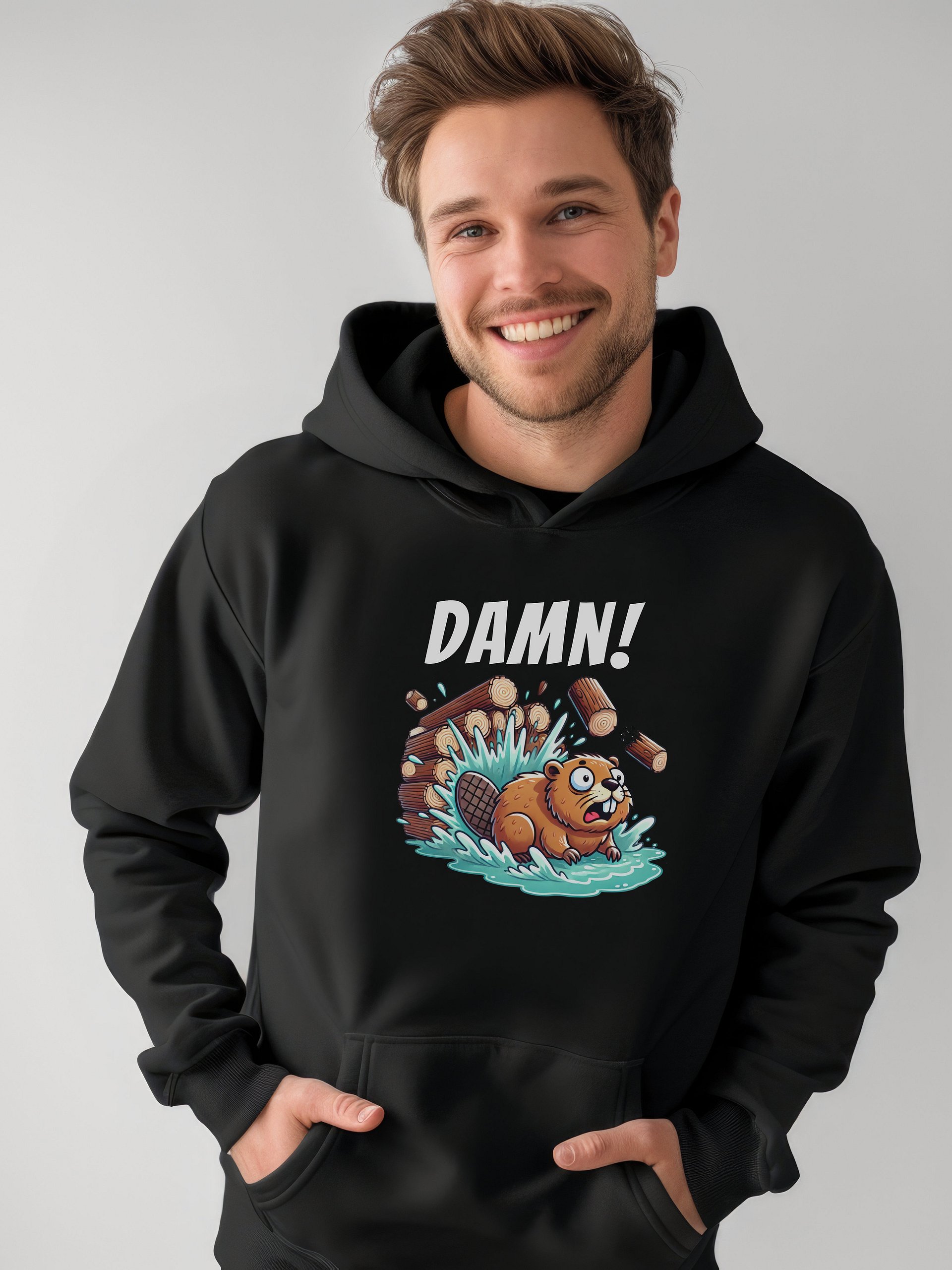 DAMN! - Bad Luck Beaver - Funny - Meme - Gildan Classic Hoodie product image (1)