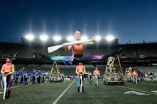 Ready for Drums Along the Rockies! See you soon Ft. Collins! 💙😈 
📸 @matt.indd 

#colorguard #guard #colorguardtricks #dci #dr...