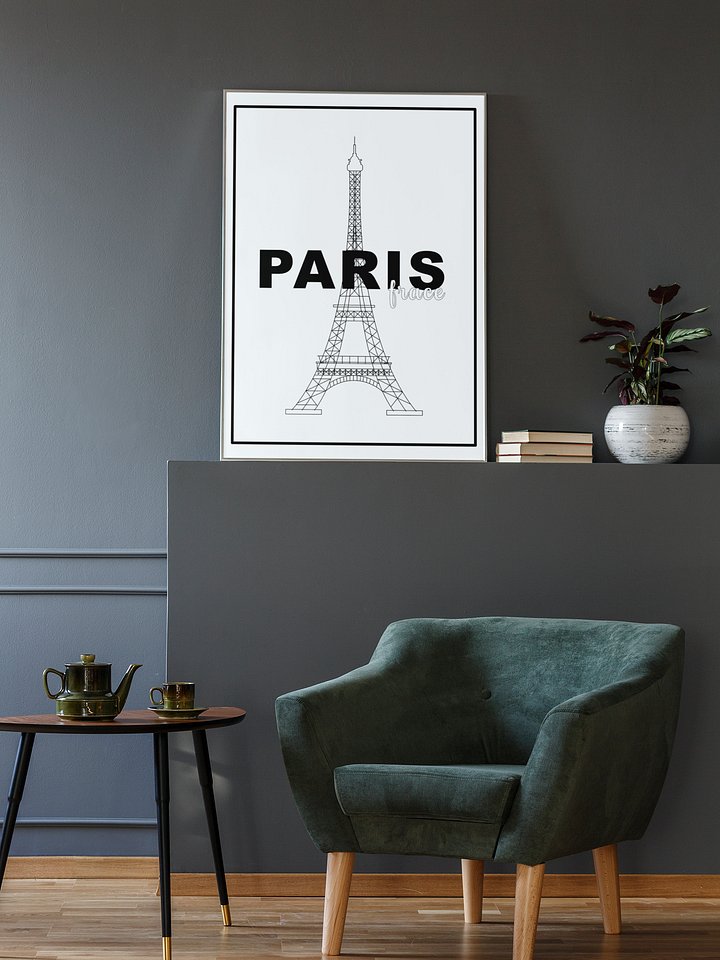 Eiffel Tower Line Art Print, Paris France Minimalist Poster, Elegant Black and White Landmark Illustration, Chic Parisian Wall Decor product image (2)