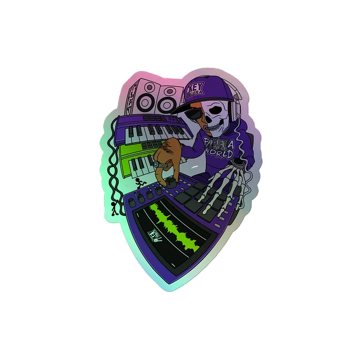 Skeleton Beatmaker Holographic Sticker product image (2)
