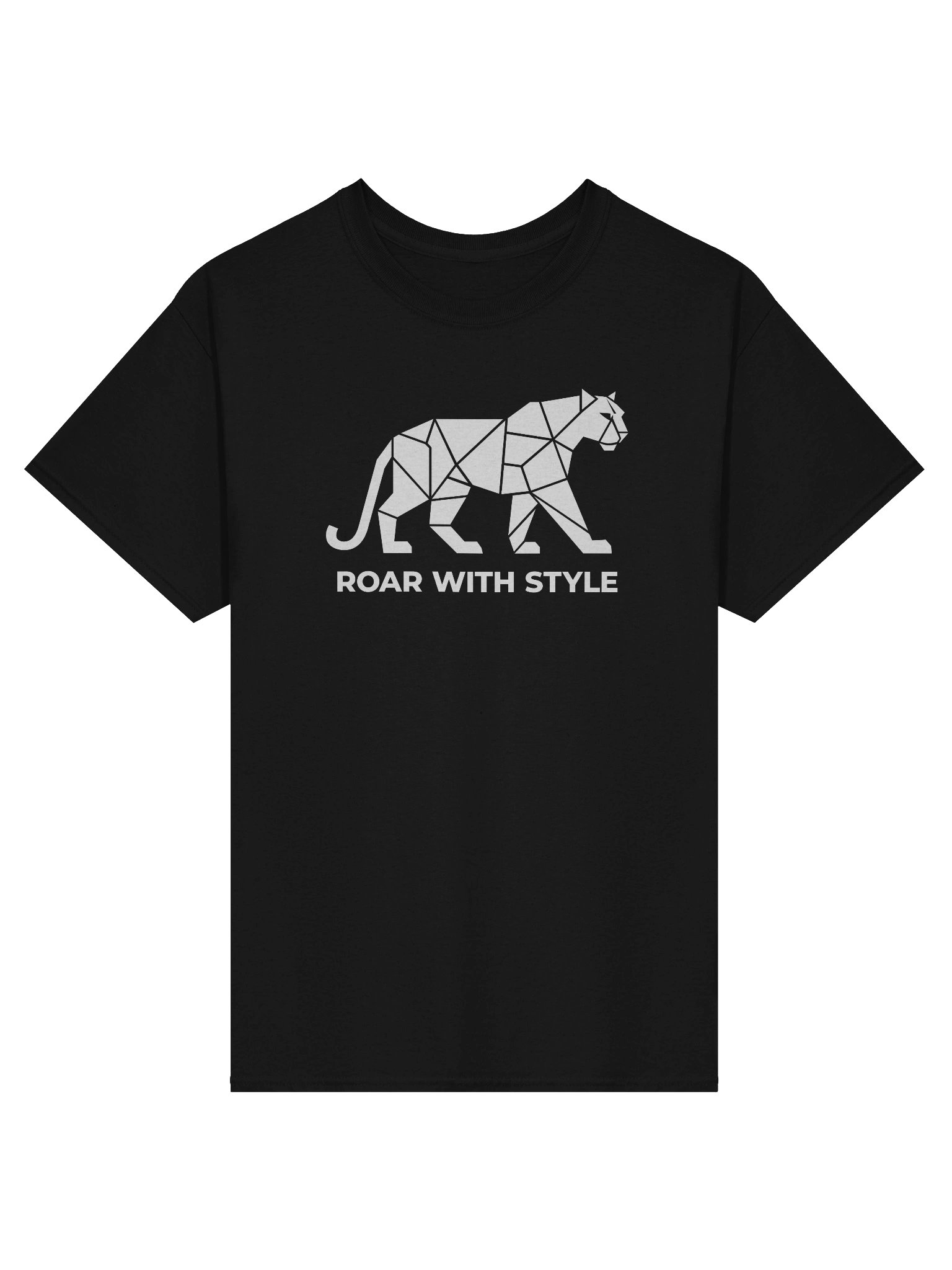 Roar With Style — Geometric Panther Statement T-Shirt White Print product image (2)