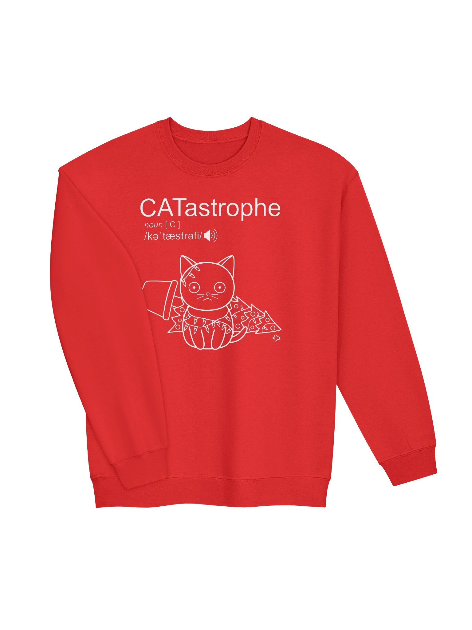 CATastrophe (Cat with Christmas Tree) - Unisex Adult Sweatshirt product image (2)