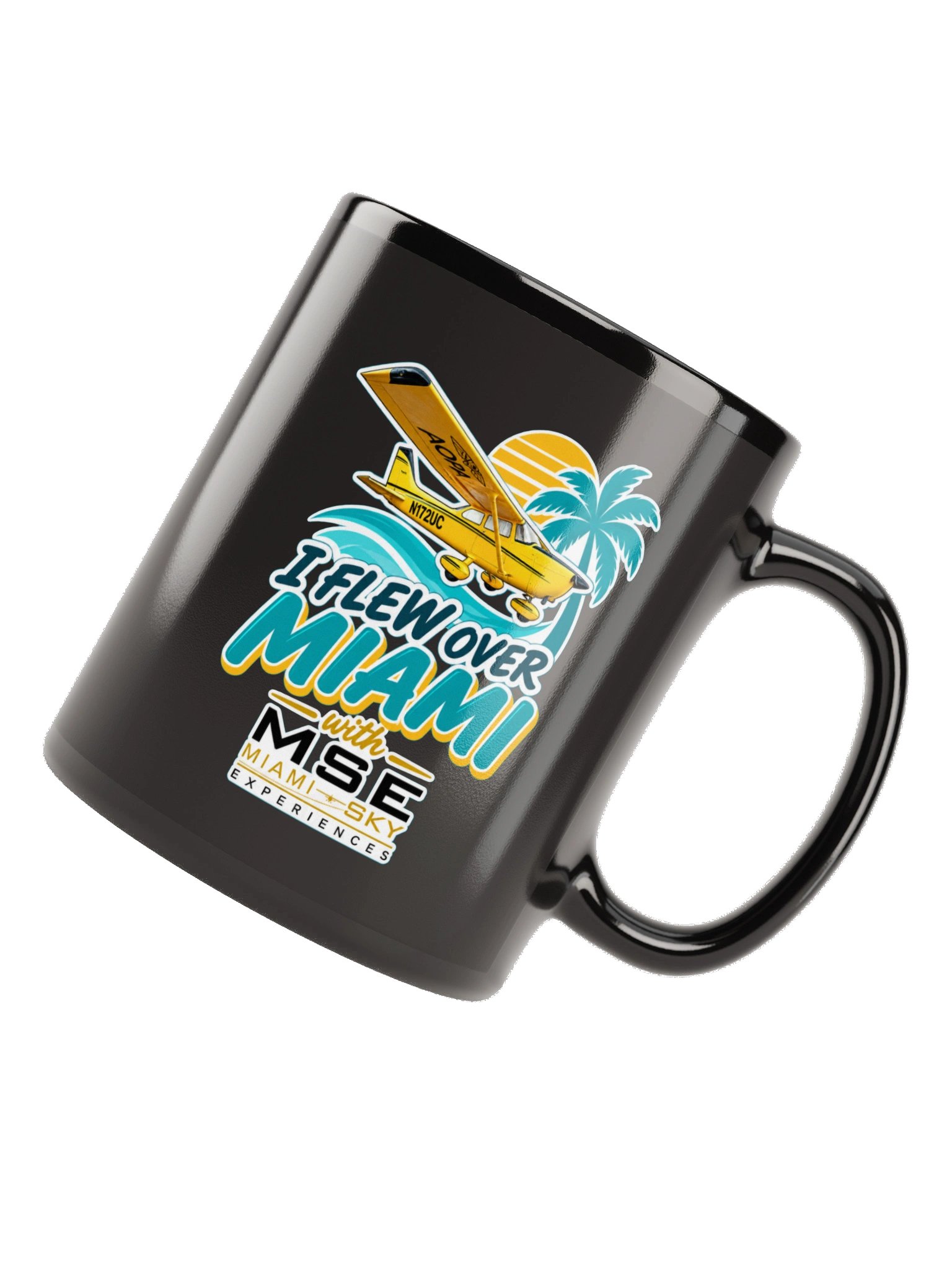 I Flew Over Miami Black Mug — MSE Aviation Souvenir product image (12)