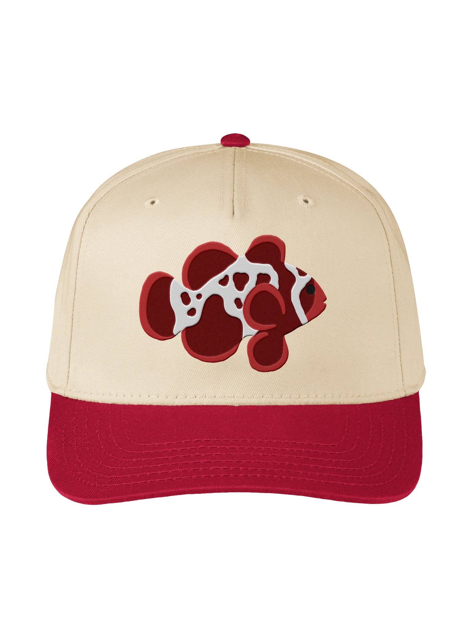 Lightning Maroon Clownfish Embroidered Mid-Profile Baseball Cap | Saltwater Reef Fish Hat product image (17)