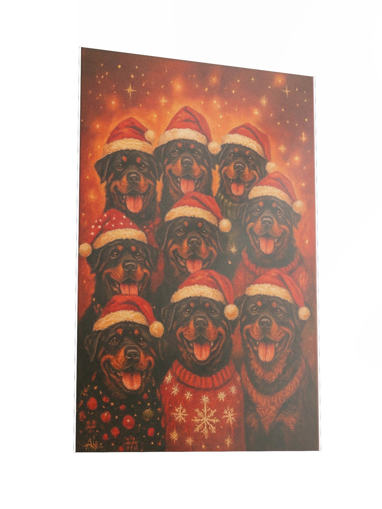 Festive Paws - Santa Rottweilers Matte Poster product image (6)