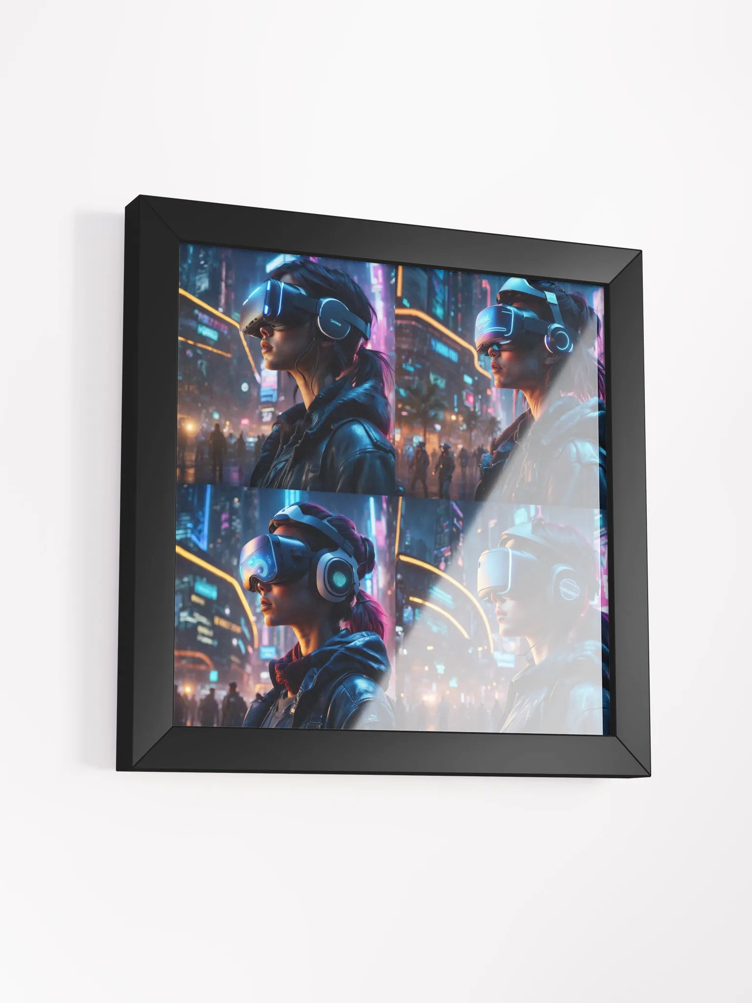 Virtual Realms: Cyberpunk VR Experience Poster product image (12)