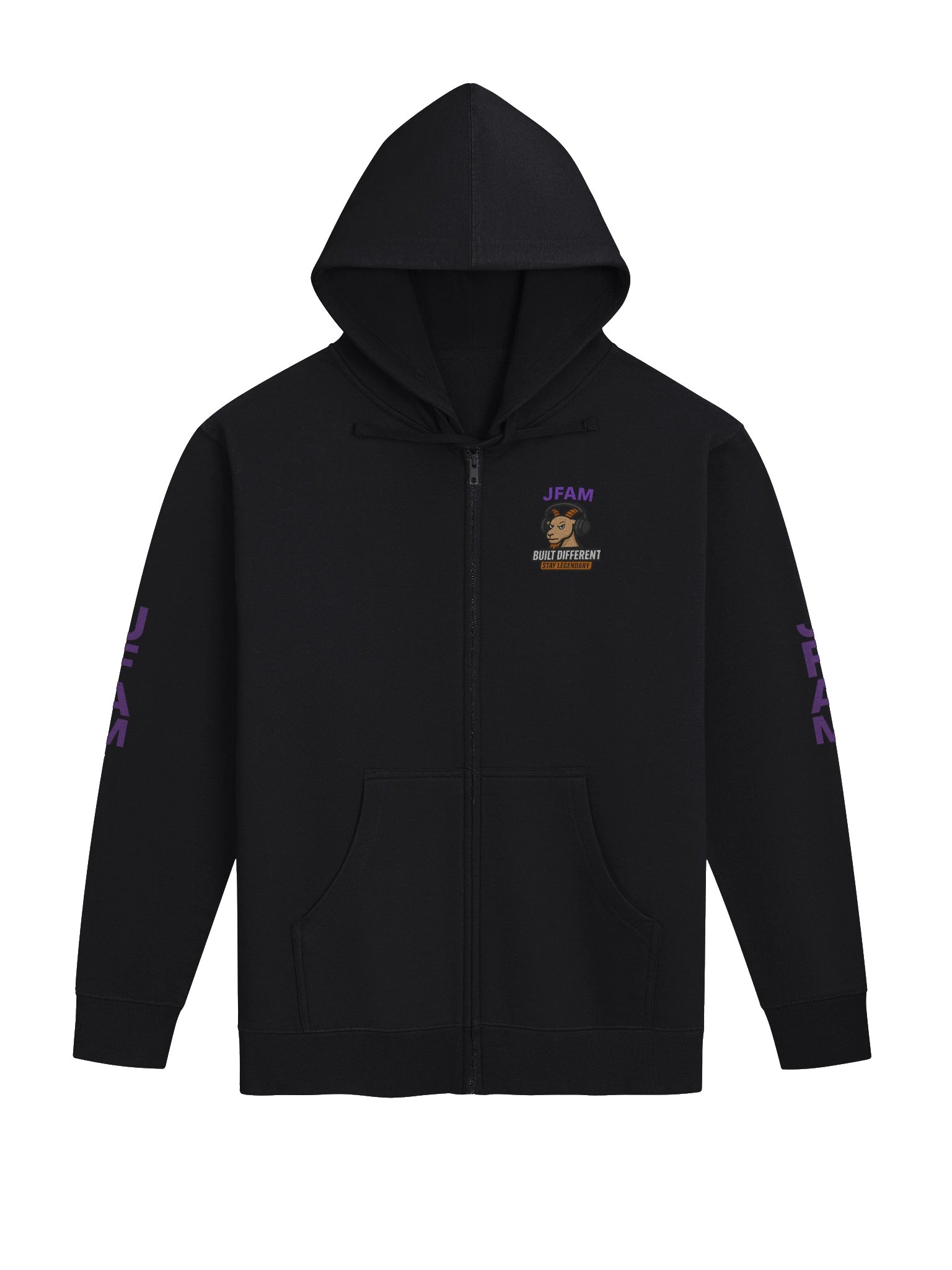 JFAM Bold Purple Letter Stack Zip-Up Hoodie product image (1)