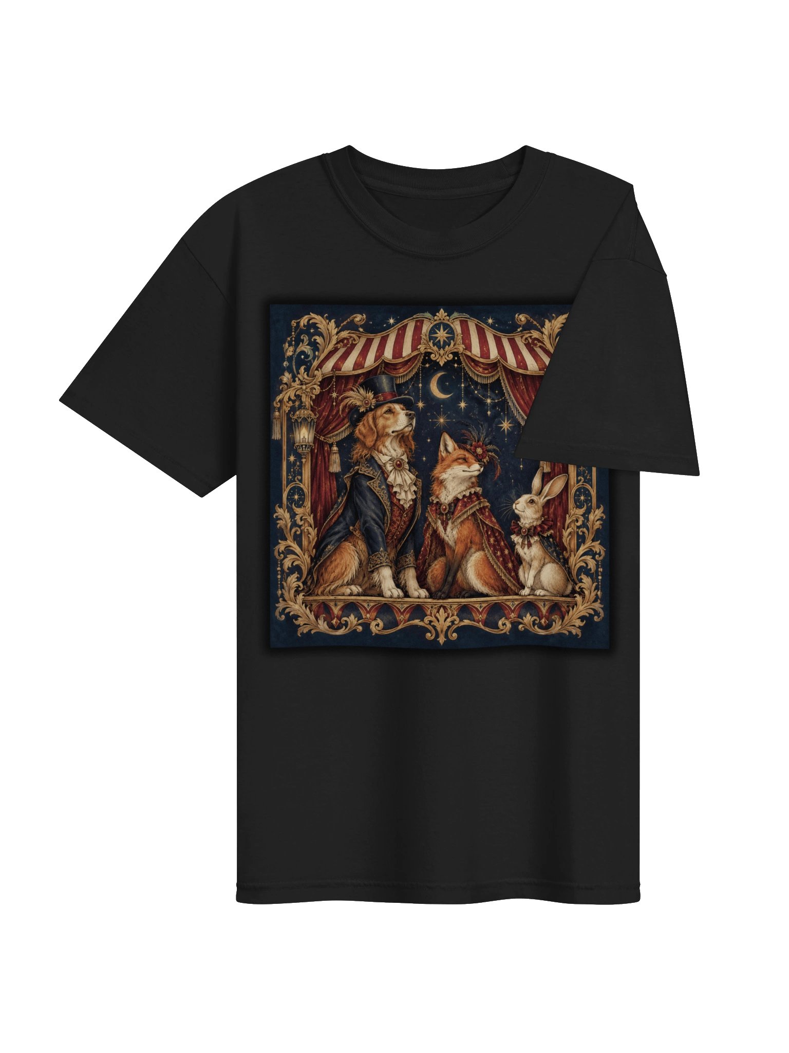 Vintage Woodland Animal T-Shirt – Victorian Dog, Fox & Rabbit Art Graphic Tee product image (4)