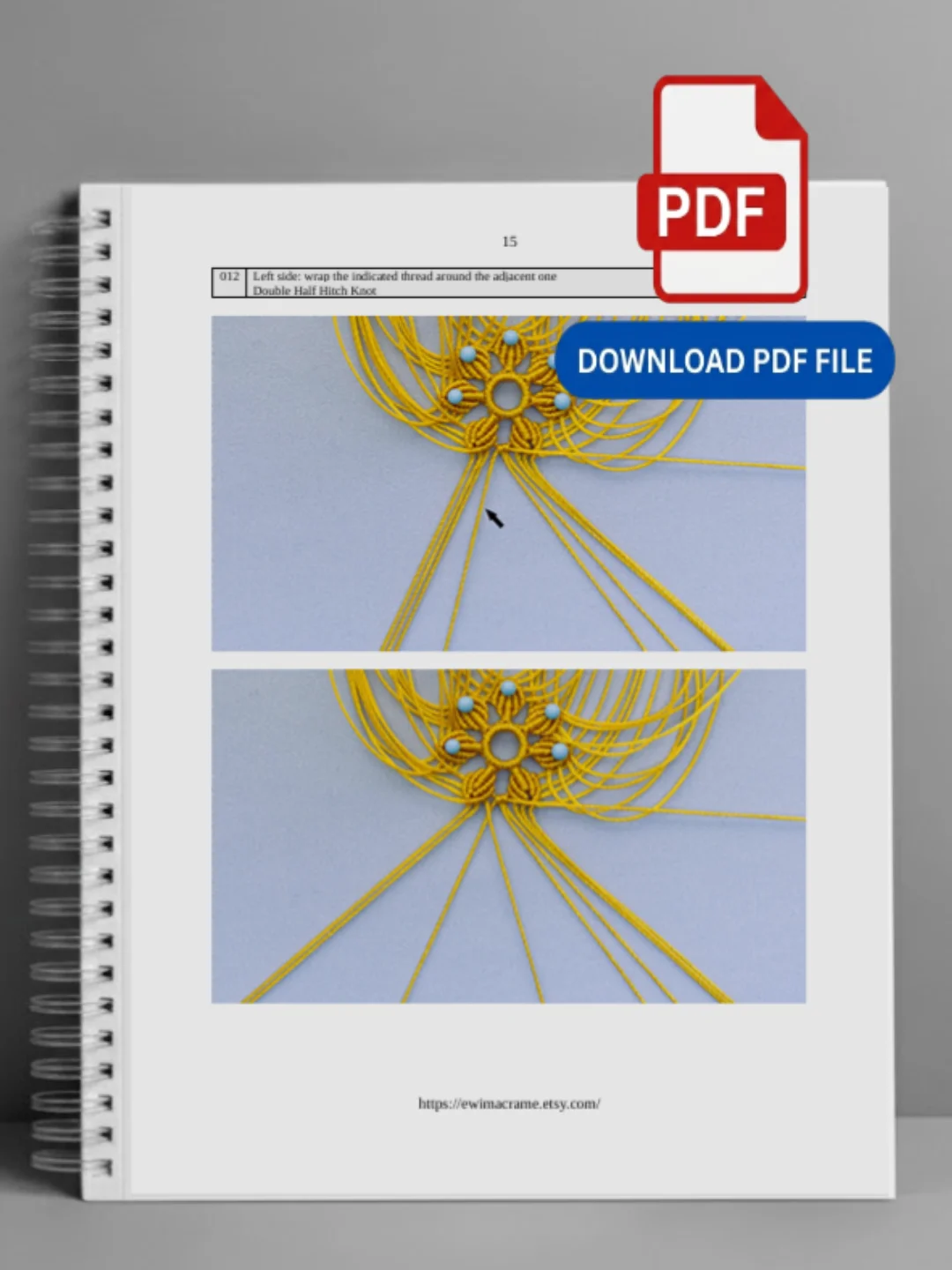 Micro Macrame Mandala Flower – Photo Tutorial product image (4)