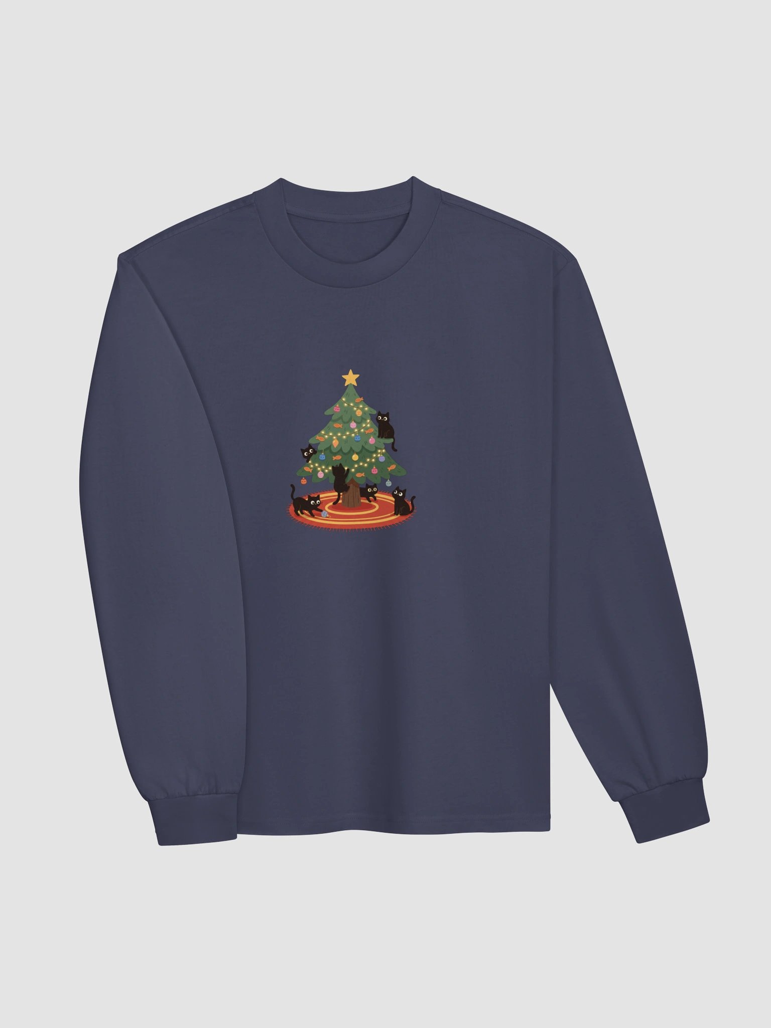 Black Cat Christmas Tree Sweatshirt product image (16)