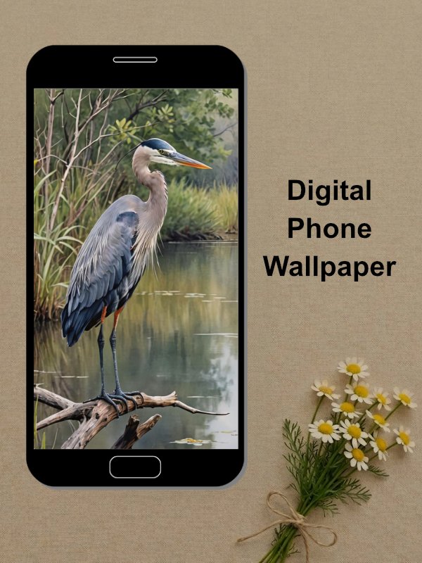 Great Blue Heron Phone Wallpaper product image (1)