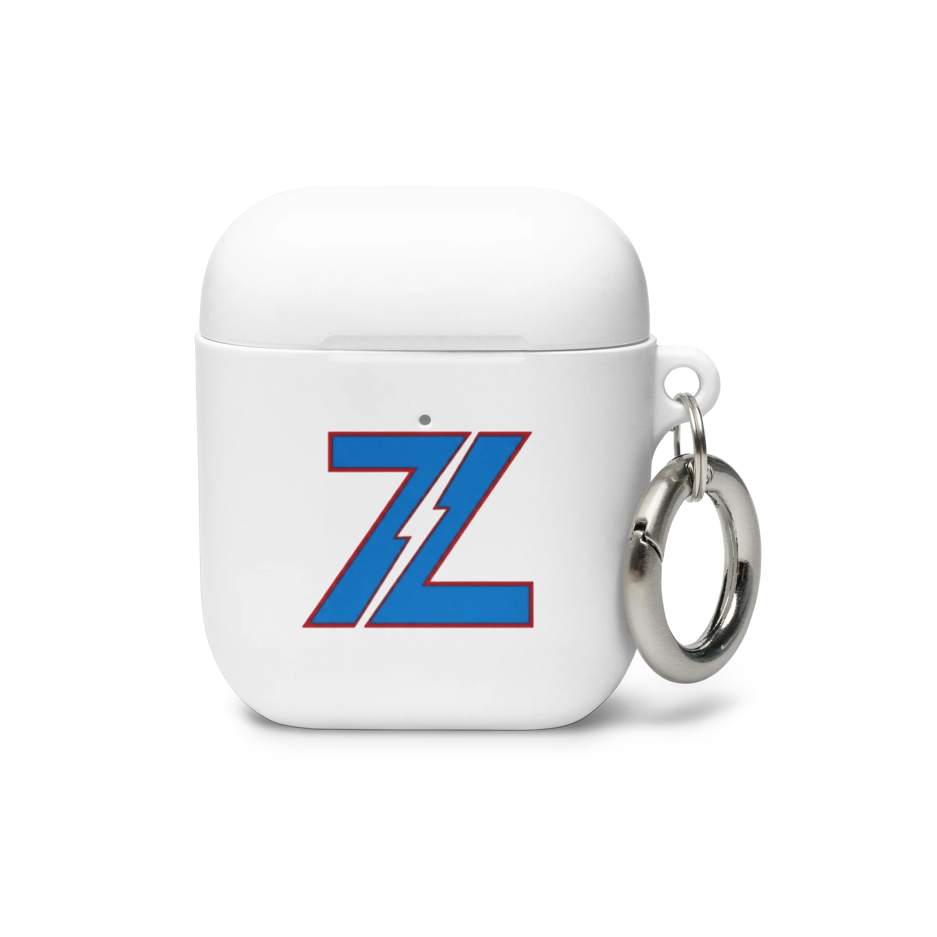 White Protective AirPods Case Cover with Carabiner Clip - ZING Edition product image (1)