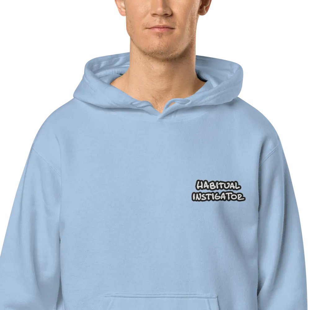 Habitual Instigator (L.C. bubble design 2) embroidered pigment hoodie product image (1)