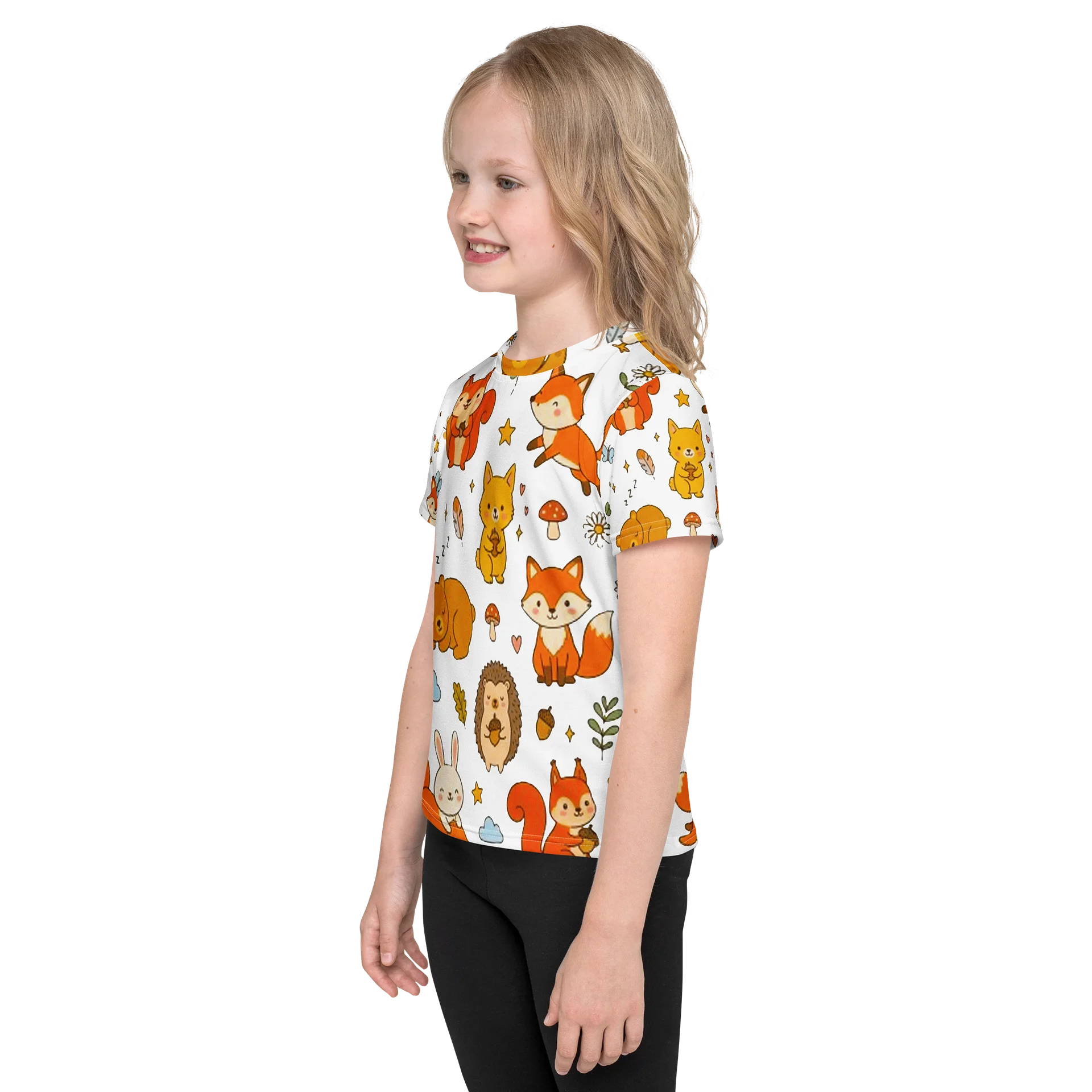 Cute Woodland Creatures Kids All-Over Print Graphic Tee product image (3)