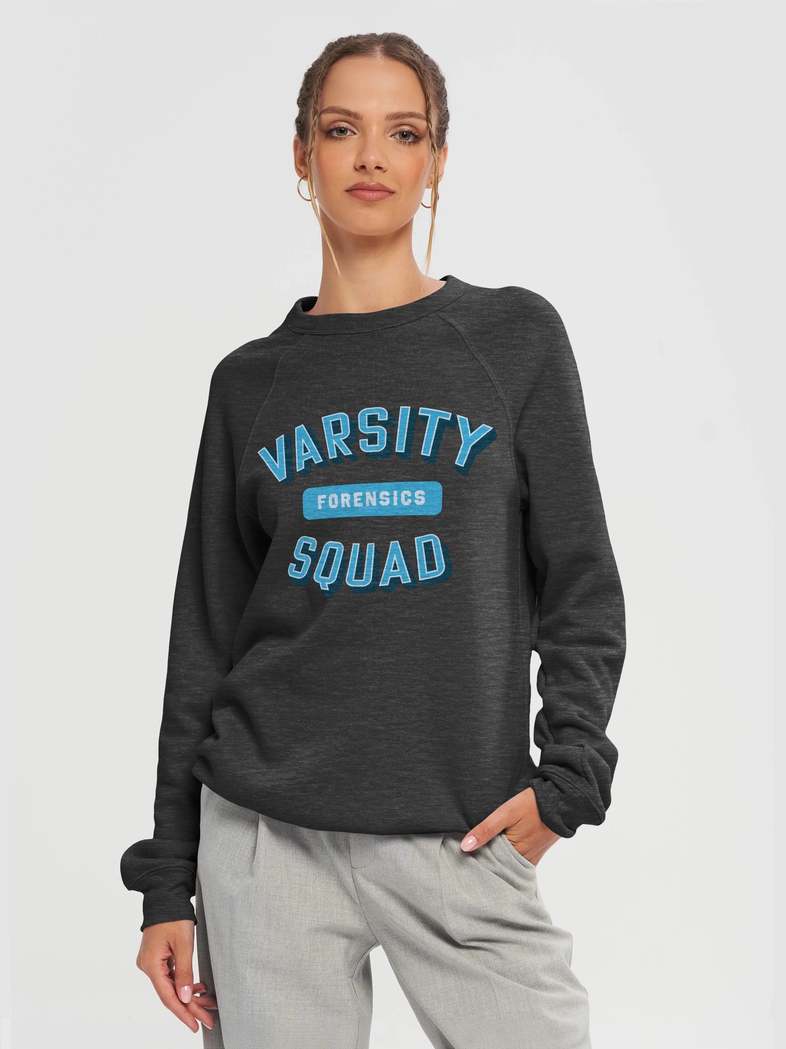 Varsity Forensics Squad Pullover Sweatshirt - Dark Grey product image (13)