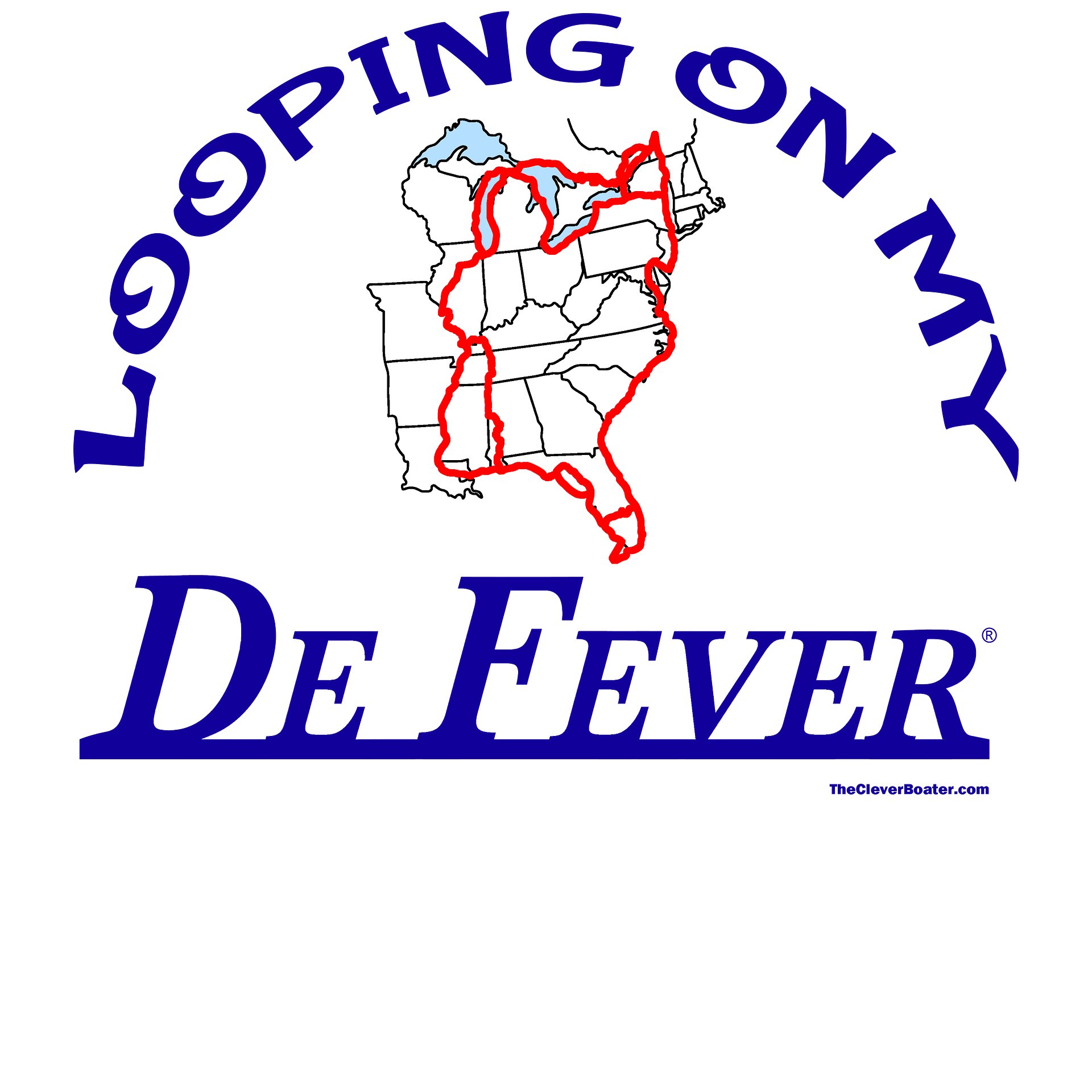 Looping On My DeFever - T-Shirt - Light Shirt w/Blue Logo product image (5)