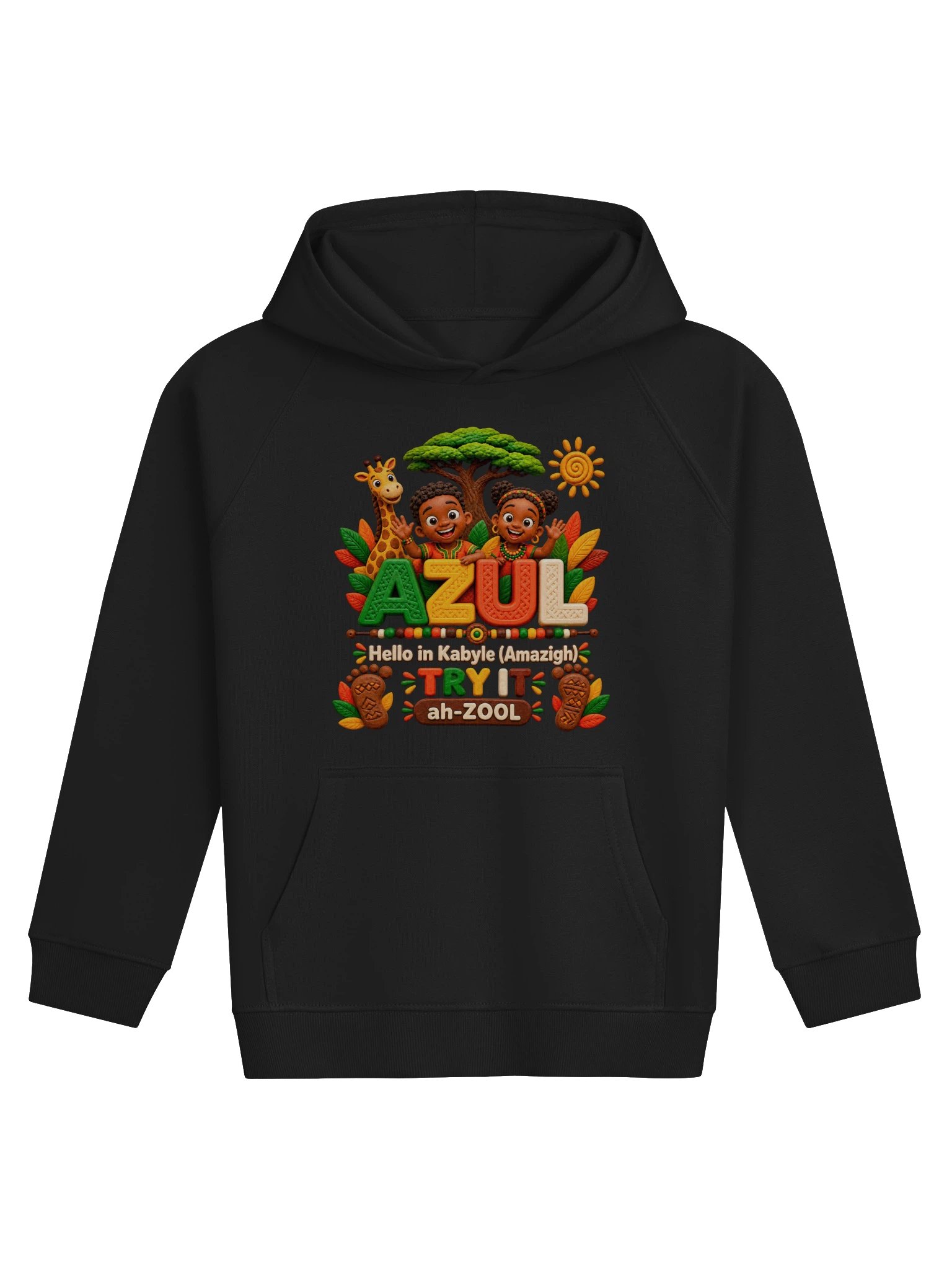 Lil Ubuntu Kids Safari — AZUL Kabyle (Amazigh) Kids Hoodie product image (1)