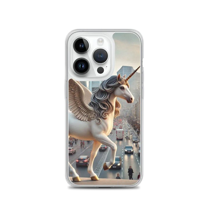 MagSafe® Clear Case for iPhone® | AI-Designed White Winged Unicorn product image (3)