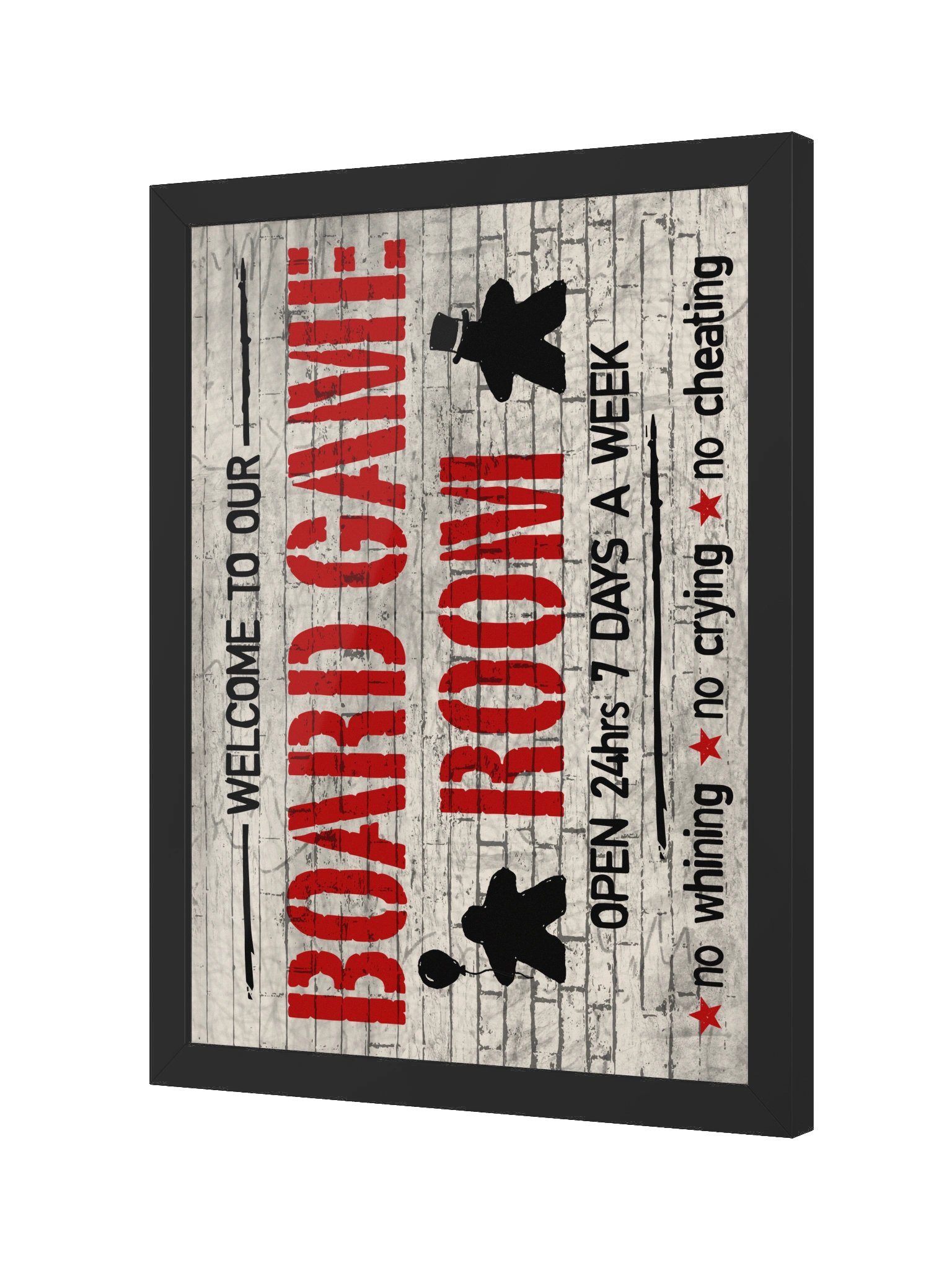 Brick Wall Graffiti Board Game Room Wall Sign - FRAMED product image (7)