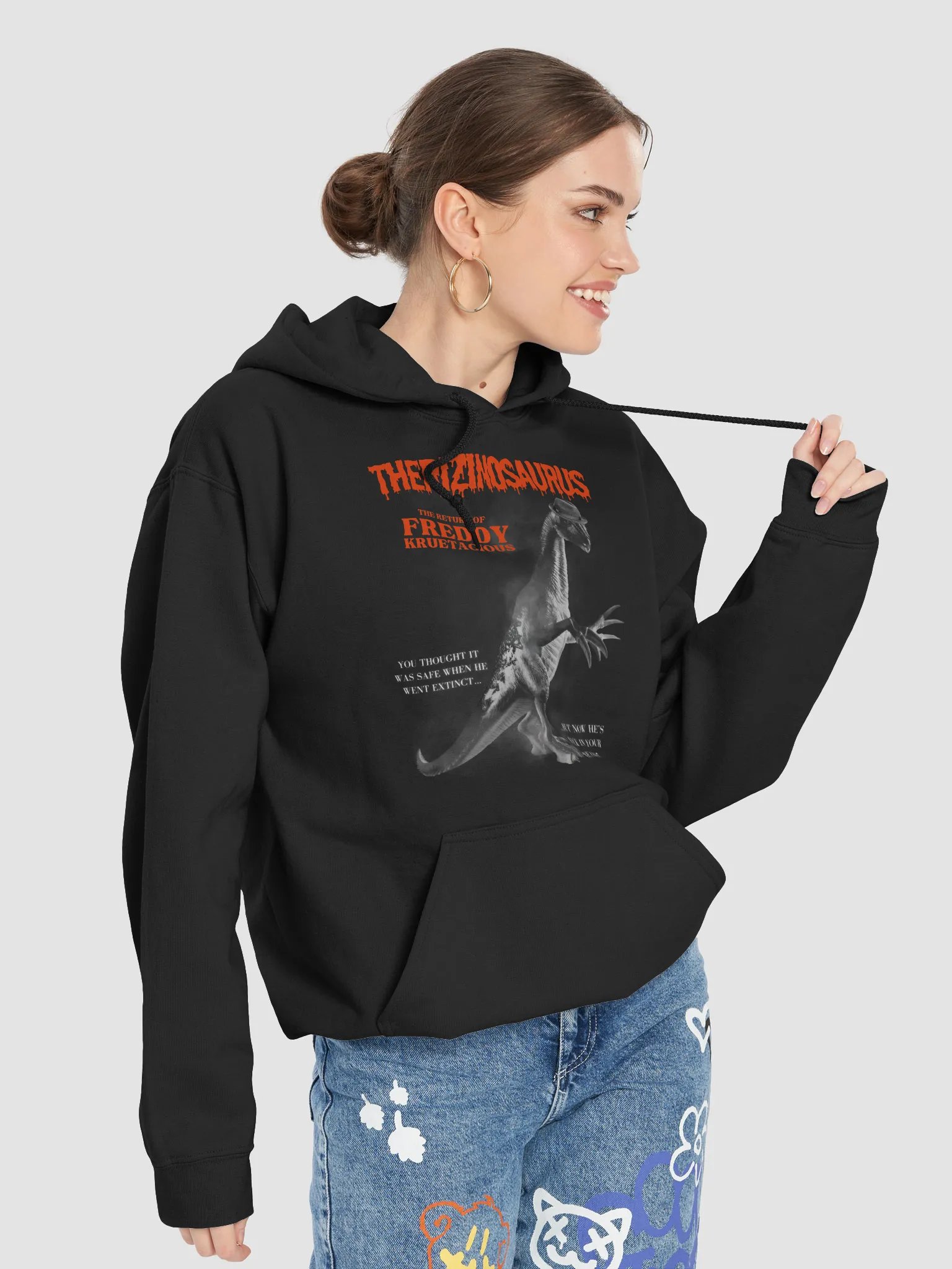 Therizinosaurus - Return of Freddy Kruetacious Funny Horror Dino Hoodie product image (7)