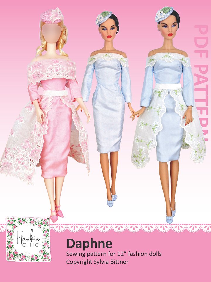 Daphne sewing pattern for 12" fashion dolls product image (1)