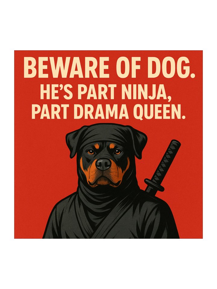 Ninja Drama Rottweiler Kiss Cut Stickers product image (1)