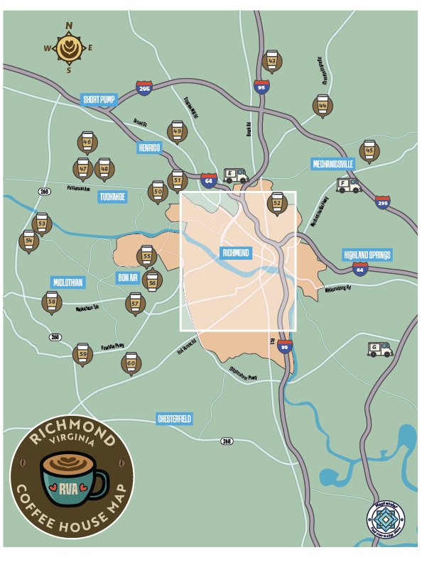 Richmond 2025 Coffee House Map - Instant Digital Download product image (1)