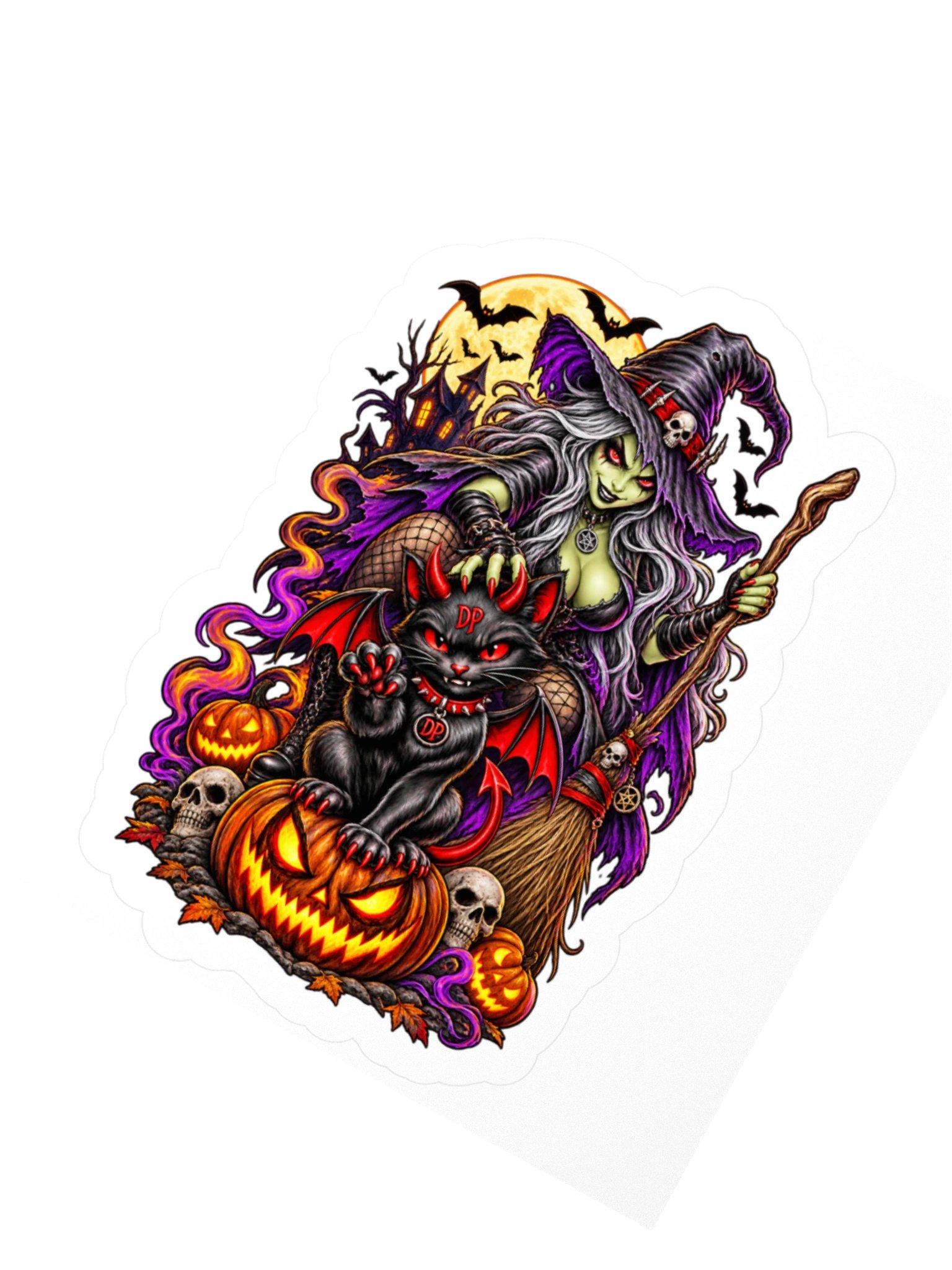 Scratch an Witch Halloween Sticker 3" x 3" sticker product image (2)