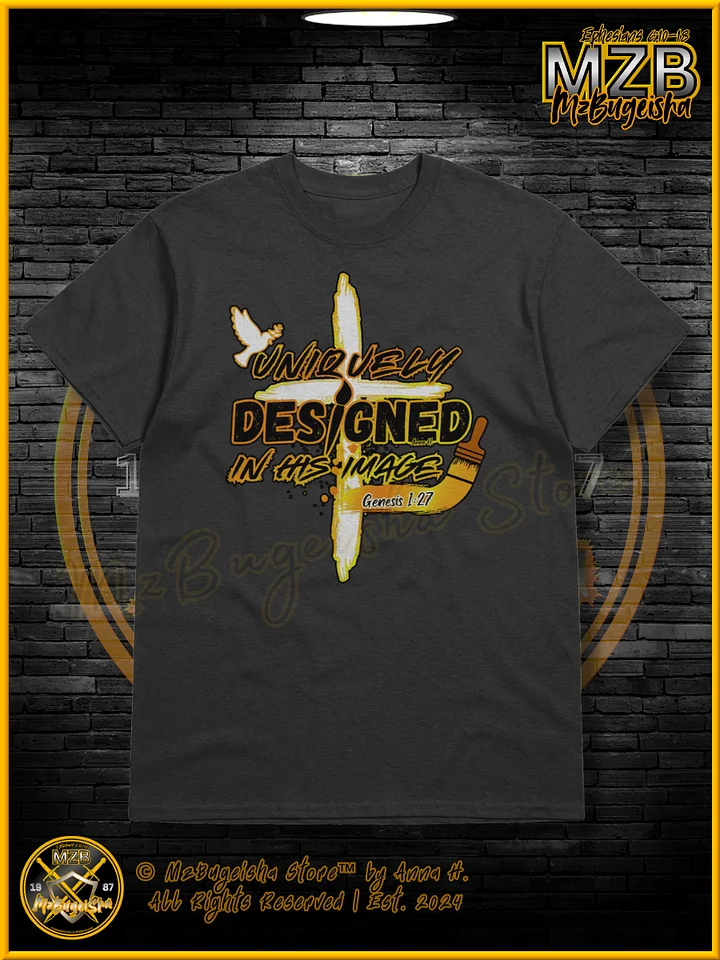 T-Shirt - MzBugeisha™ "Uniquely Designed in His Image" [golden/yllw] Faith based T-Shirt By Anna H. product image (1)
