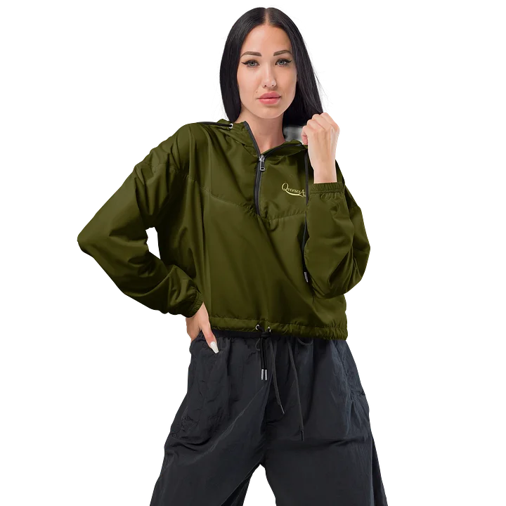 Green Women's Cropped Windbreaker product image (2)