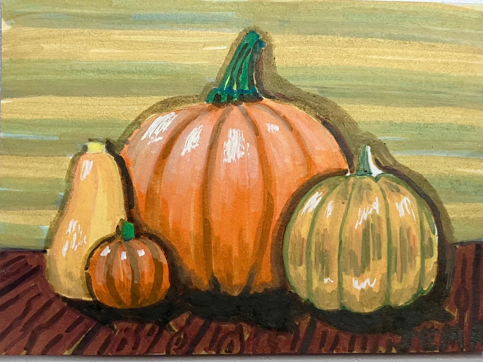 Fall Pumpkins ACEO Marker Original Art product image (1)