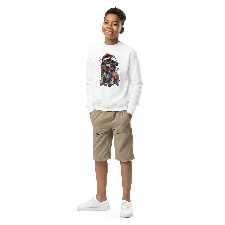 Funny Christmas Pekingese(Gray) Youth Sweatshirt product image (1)