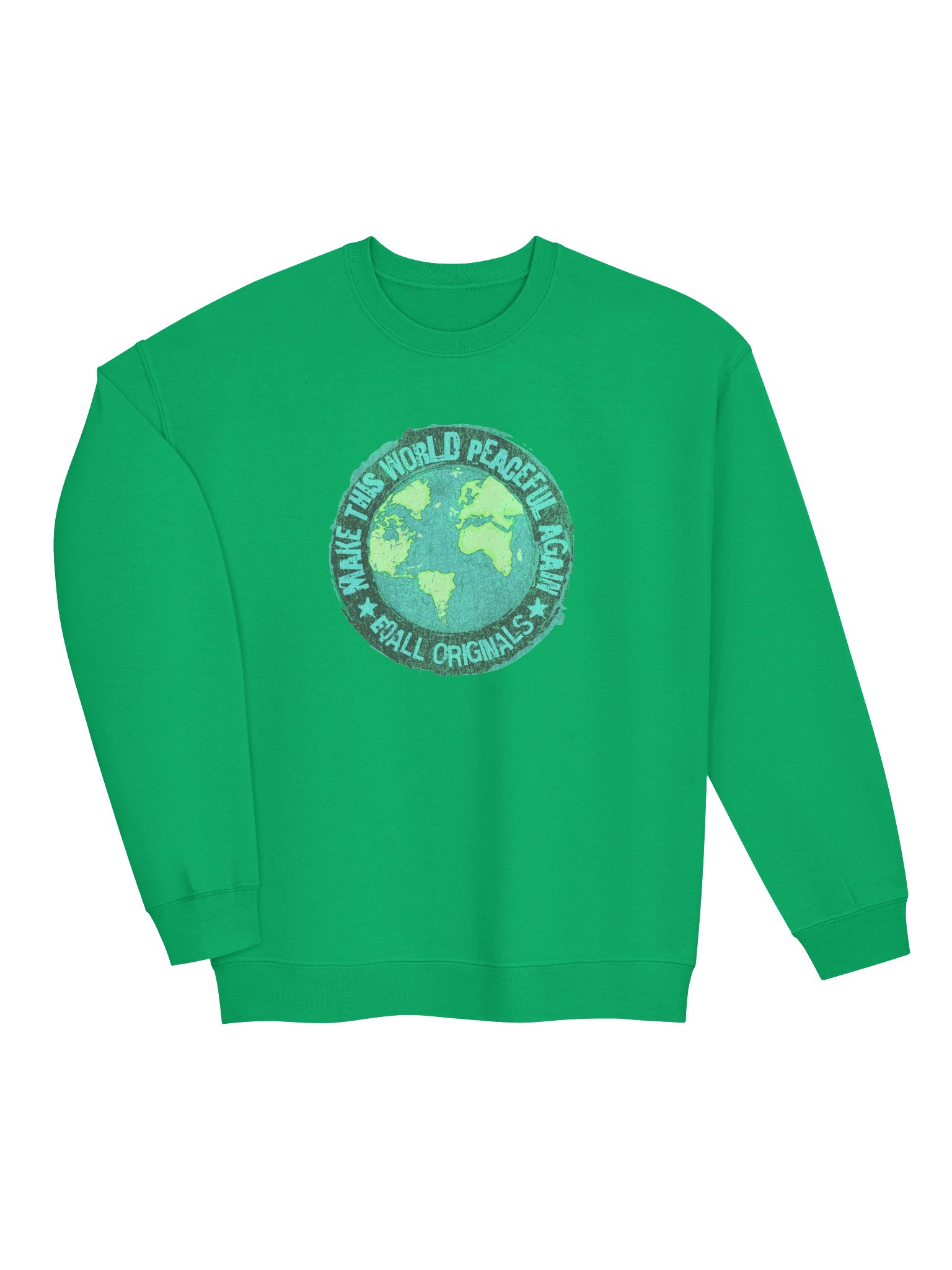 World Peace_EQALL® Originals Unisex Gildan Crewneck Sweatshirt_Vintage Black / Turquoise product image (3)